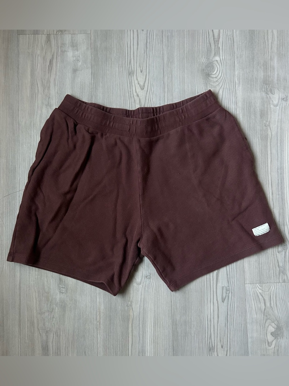 Waffle Knit Brown Lounge Shorts